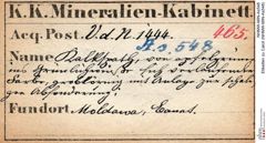 Etiketten zu Calcit (NHMW-MIN-As548)